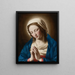 Madonna in prayer - Giovanni Battista Salvi da Sassoferrato — framed artwork on a wall