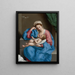 La Madone avec l'Enfant Jésus tenant un chardonneret au bout d'une ficelle - Giovanni Battista Salvi da Sassoferrato — framed artwork on a wall