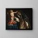 Saint Catherine of Siena receiving the crown of thorns from the Child Jesus - Giovanni Battista Salvi da Sassoferrato — framed artwork on a wall