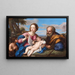 The Holy Family with the Child Saint John the Baptist - Giovanni Battista Salvi da Sassoferrato — framed artwork on a wall