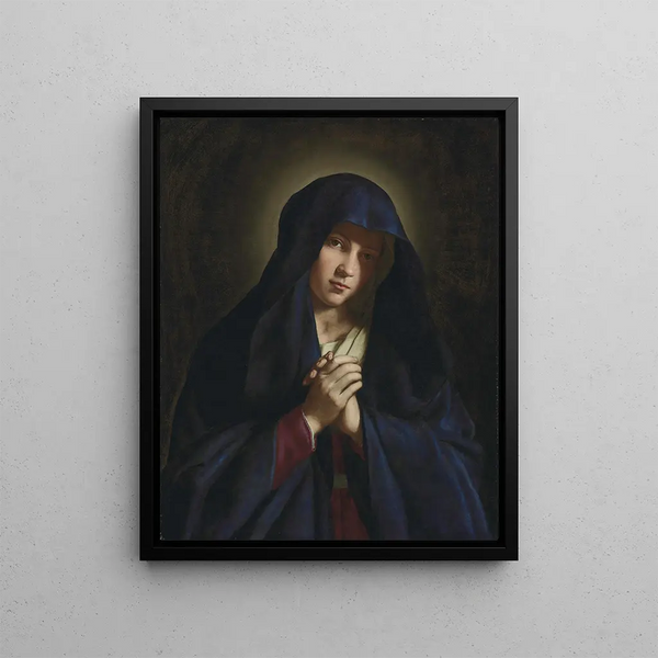 La Madone en prière - Giovanni Battista Salvi da Sassoferrato — framed artwork on a wall