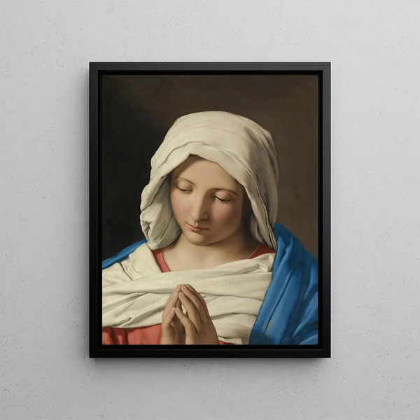 La Madone en prière - Giovanni Battista Salvi da Sassoferrato — framed artwork on a wall