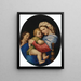 The Virgin and Child with the Little Saint John the Baptist - Giovanni Battista Salvi da Sassoferrato — framed artwork on a wall
