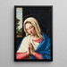 The Virgin in prayer with a landscape beyond - Giovanni Battista Salvi da Sassoferrato — framed artwork on a wall