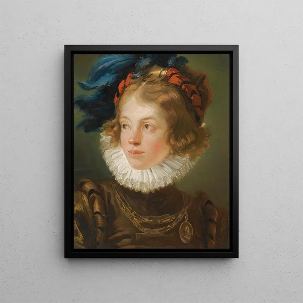 A young boy in page costume - Giovanni Battista Tiepolo — framed artwork on a wall