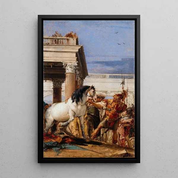 Alexandre and Bucephalus - Giovanni Battista Tiepolo — framed artwork on a wall