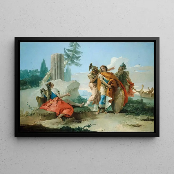 Armide abandoned by Renaud - Giovanni Battista Tiepolo — framed artwork on a wall