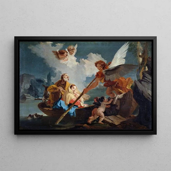 Flight into Egypt - Giovanni Battista Tiepolo — framed artwork on a wall