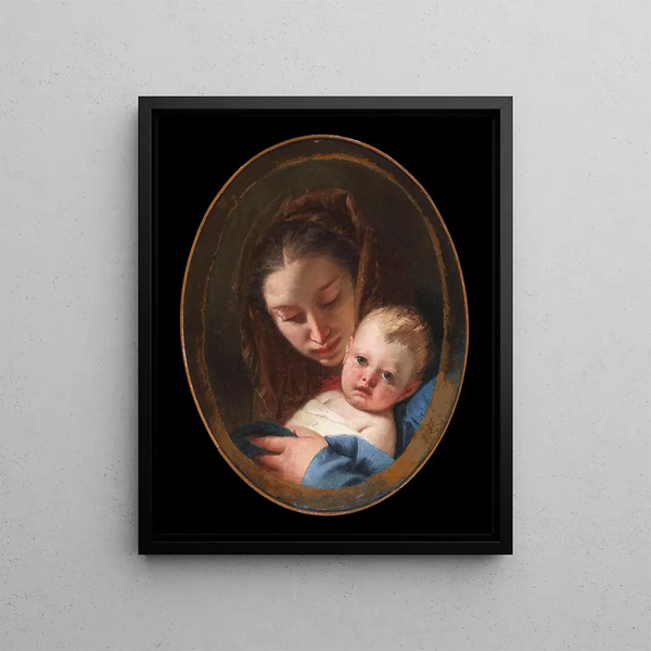Virgin and Child - Giovanni Battista Tiepolo — framed artwork on a wall