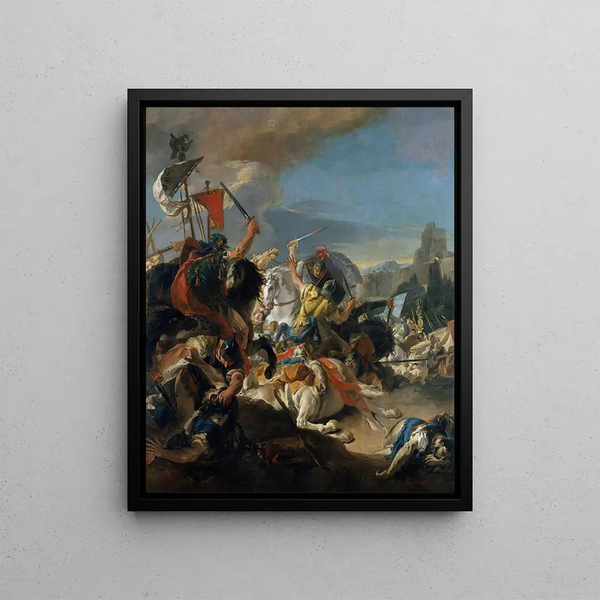 La bataille de Vercellae - Giovanni Battista Tiepolo — framed artwork on a wall