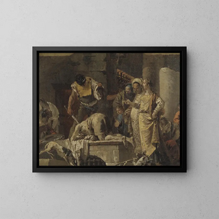 The Beheading of Saint John the Baptist - Giovanni Battista Tiepolo — framed artwork on a wall