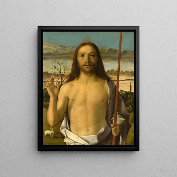Blessing of Christ - Giovanni Bellini — framed artwork on a wall