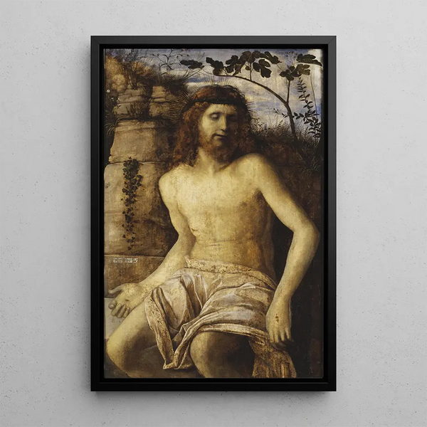 The Christ Crowned with Thorns - Giovanni Bellini — framed artwork on a wall
