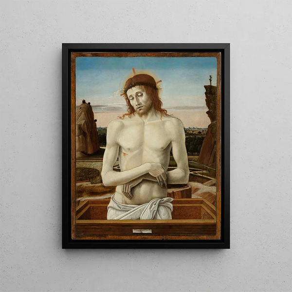 Image of Piety - Giovanni Bellini — framed artwork on a wall