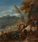 Landscape painting of a Roman scene with a shepherd and sheep - Giovanni Benedetto Castiglione — artwork view