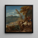 Landscape painting of a Roman scene with a shepherd and sheep - Giovanni Benedetto Castiglione — framed artwork on a wall