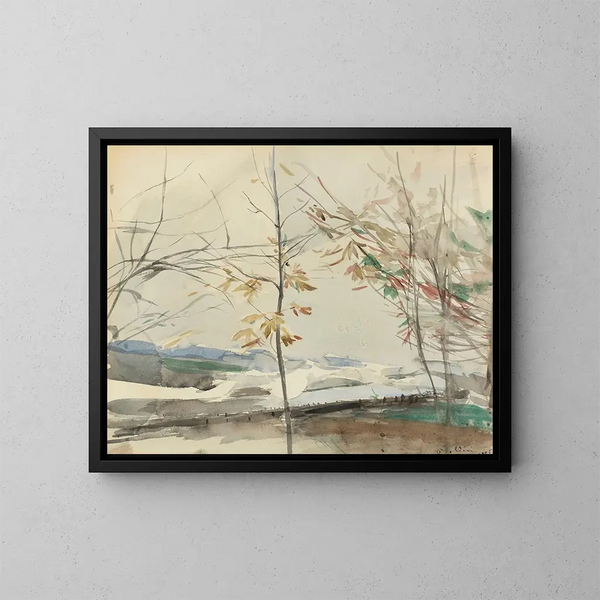 Autumn landscape with trees - Giovanni Boldini — framed artwork on a wall