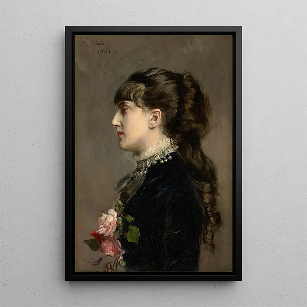 Madame Céline Leclanché - Giovanni Boldini — framed artwork on a wall