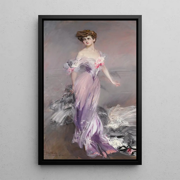 Portrait of Madame Howard Johnston - Giovanni Boldini — framed artwork on a wall
