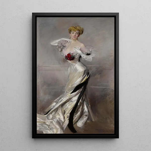 Portrait of Countess Zichy - Giovanni Boldini — framed artwork on a wall