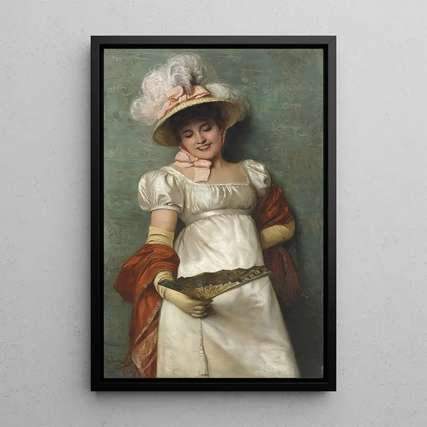 A beautiful young girl - Giovanni Costa — framed artwork on a wall
