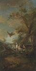 a bird of prey, ducks and ducklings in a landscape - Giovanni Crivelli — artwork view