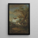 a bird of prey, ducks and ducklings in a landscape - Giovanni Crivelli — framed artwork on a wall