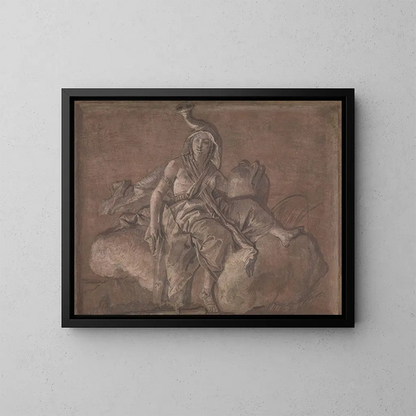 Figure allégorique représentant l'Afrique - Giovanni Domenico Tiepolo — framed artwork on a wall