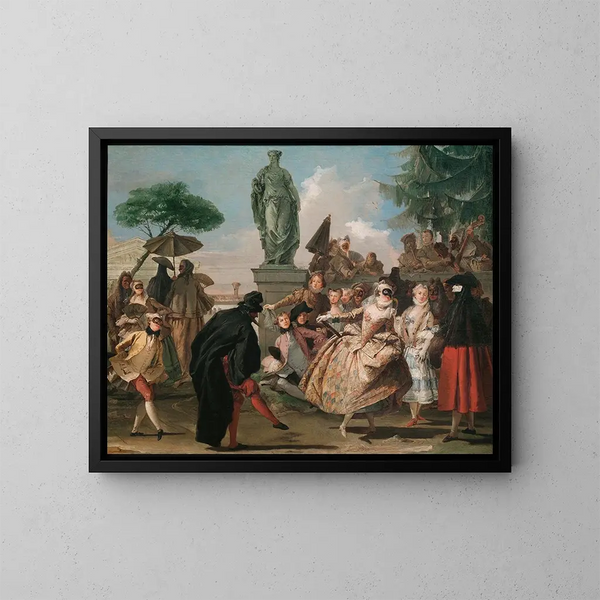 The Menuet - Giovanni Domenico Tiepolo — framed artwork on a wall
