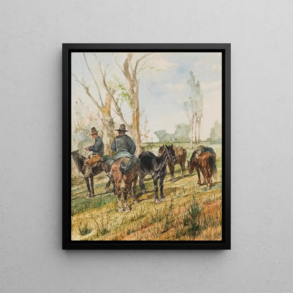 Butteri en Maremme - Giovanni Fattori — framed artwork on a wall