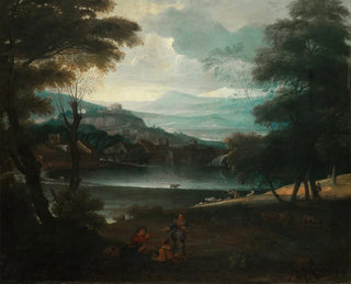 Landscape with Shepherds Resting - Giovanni Francesco Grimaldi — artwork view