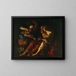 Lot et ses filles - Giovanni Francesco Guerrieri — framed artwork on a wall