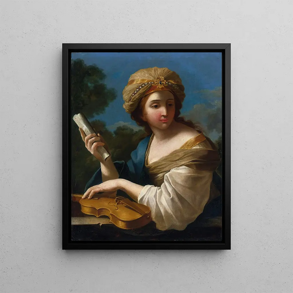 Sainte Cécile - Giovanni Francesco Romanelli — framed artwork on a wall
