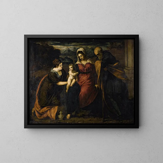 La Sainte Famille avec Marie Madeleine - Giovanni Galizzi — framed artwork on a wall