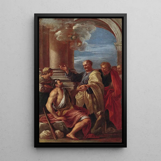 Giovanni Ghisolfi - Bozzetto fr Sta Maria della Vittoria Milano 1 Petrus heilt einen Lahmen.webp