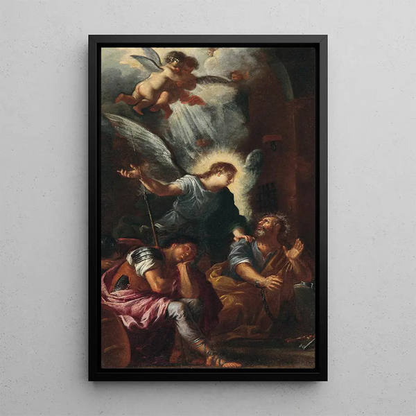 Sketch for Sainte Marie de la Victoire Milan 2 Liberation of Saint Peter - Giovanni Ghisolfi — framed artwork on a wall