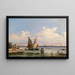 Panoramic view painting of the lagoon with Sant'Elena Island and the Lido in the background - Giovanni Grubacs — framed artwork on a wall