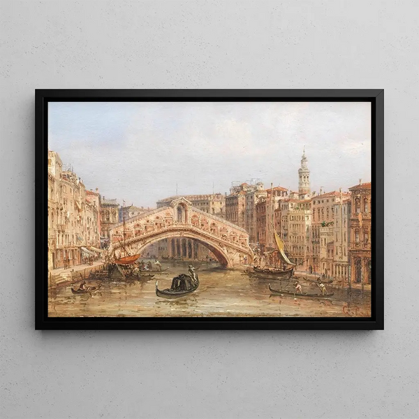 Le Pont du Rialto - Giovanni Grubacs — framed artwork on a wall