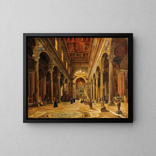 Interior church painting - Giovanni Lanza — framed artwork on a wall