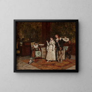 Watching the cat - Giovanni Paolo Bedini — framed artwork on a wall