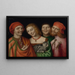 Three men with a woman holding a cat - Giovanni Paolo Lomazzo — framed artwork on a wall
