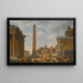 View of the Caprice of Rome with Ancient Ruins and the Flaminian Obelisk - Giovanni Paolo Panini — framed artwork on a wall