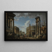 An architectural caprice with figures among Roman ruins - Giovanni Paolo Panini — framed artwork on a wall