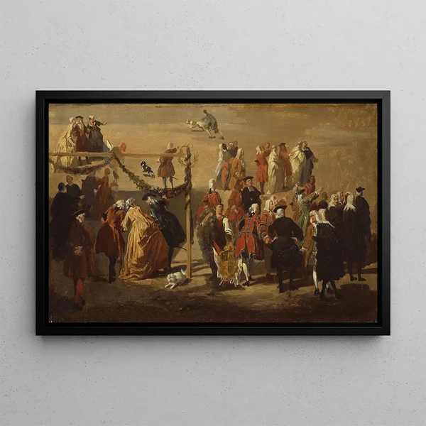 Festival sur la Piazza Navona - Giovanni Paolo Panini — framed artwork on a wall
