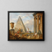 Ruins with a Woman Preaching - Giovanni Paolo Panini — framed artwork on a wall