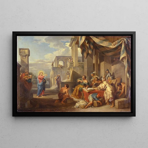 The Vocation of Saint Matthew - Giovanni Paolo Panini — framed artwork on a wall