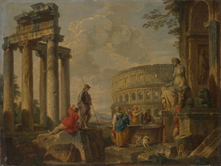 Le Colisée parmi les ruines romaines - Giovanni Paolo Panini — artwork view