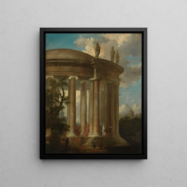 The Temple of Diana - Giovanni Paolo Panini — framed artwork on a wall