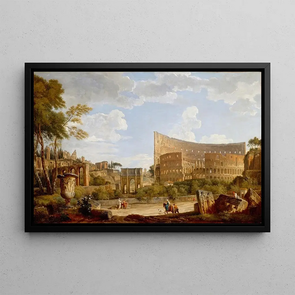 View of the Colosseum - Giovanni Paolo Panini — framed artwork on a wall
