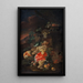 a Fruit Still Life with a Landscape in the Background - Giovanni Paolo Spadino — framed artwork on a wall